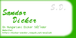 sandor dicker business card
